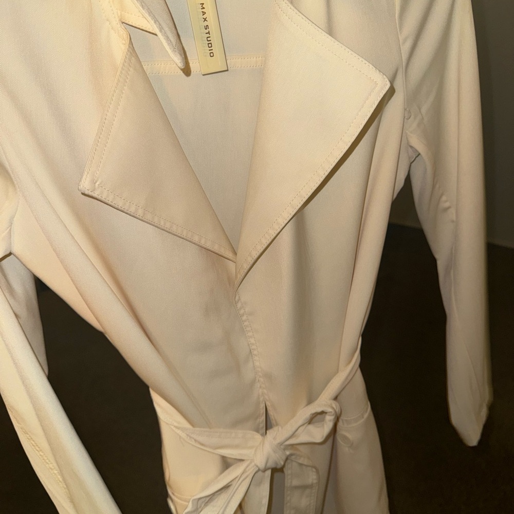 Max Studio Cream Women's Trench Coat